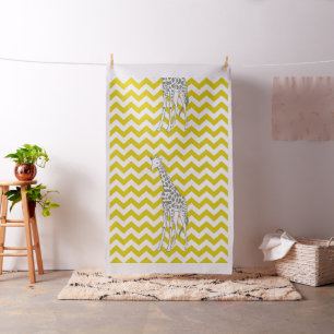 Golden Poppy Safari Chevron Pop Art Giraffe Stof