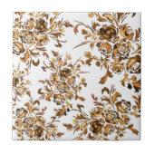 Golden Portugal Floral Pattern Tegeltje (Voorkant)
