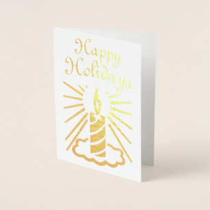 Golden Prettige feestdagen Candle Folie Kaarten