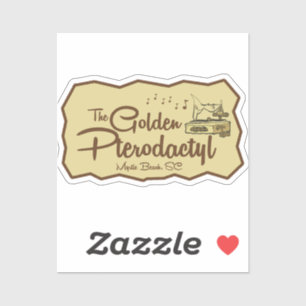 Golden Pterodactyl Tiki Bar Sticker