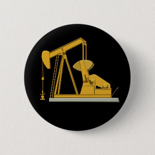 Golden Pumpjack Ronde Button 5,7 Cm