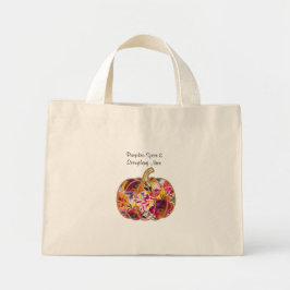 Golden Pumpkin & Floral Delight Mini Tote Bag