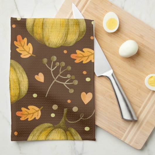 Golden Pumpkins Kitchen Towel Theedoek (Quarter Fold)