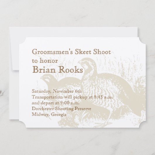 Golden Quail Plantation Uitnodiging (Voorkant)