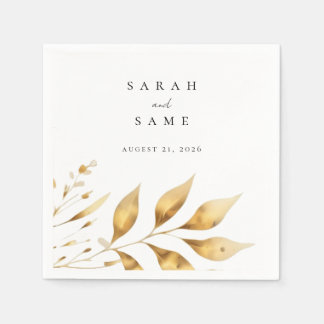 Golden Radiance Wedding Napkins Servet
