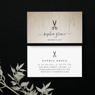 Golden Rain Haarstylist Scissors Visitekaartje