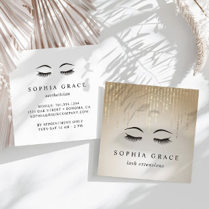 Golden Rain Lashes Vierkante Visitekaartje