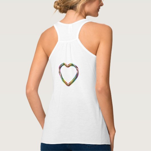 Golden Rainbow Heart Dream positieve expressies Tanktop (Achterkant)