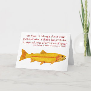 Golden Rainbow Trout Kaart met gezegde