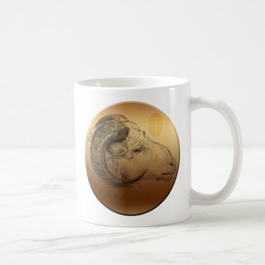 Golden Ram Année Astrologie chinoise Zodiac Mug (Droite)