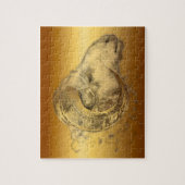 Golden Ram Année Chinese Zodiac Puzzle (Vertical)