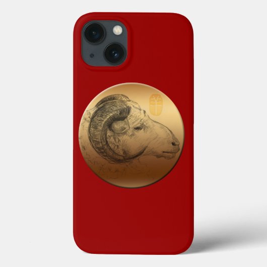 Golden Ram Chinese astrologie Case-Mate iPhone Case (Achterkant)