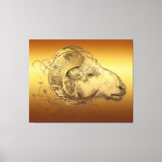 Golden Ram Chinese Zodiac Canvas (Voorkant)
