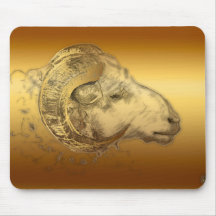 Golden Ram of Aries Chinese Westerne Zodiac MouseP