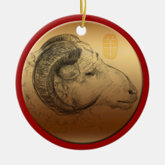 Golden Ram Year - Chinese astrologie Keramisch Ornament