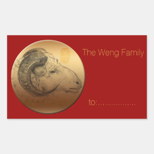Golden Ram Year - Chinese astrologie Rechthoekige Sticker