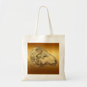 Golden Ram Year Chinese Zodiac Aries Canvas tas
