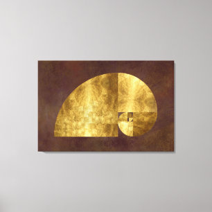 Golden Ratio, Fibonacci Spiral Canvas Afdruk