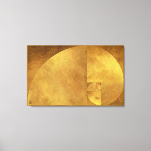 Golden Ratio, Fibonacci Spiral Canvas Afdruk