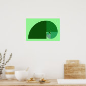 Golden Ratio, Fibonacci Spiral Poster (Keuken)