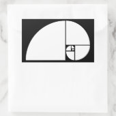 Golden Ratio, Fibonacci Spiral Rechthoekige Sticker (Tas)