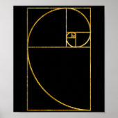 Golden Ratio Sacred Fibonacci Spiral Poster (Voorkant)
