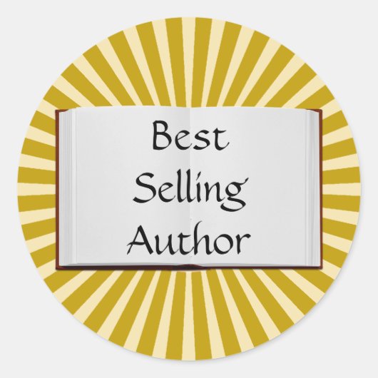Golden Rays Best Verkoopmanager Book Classic Roun Ronde Sticker (Voorkant)