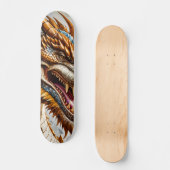 Golden Realistic Dragon-Poster Skateboard (Voorkant)
