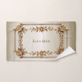 Golden Rechthoek Dimond Flowers Shiny Bad Handdoek (Handdoek)