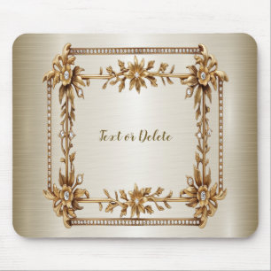 Golden Rechthoek Dimond Flowers Shiny Muismat