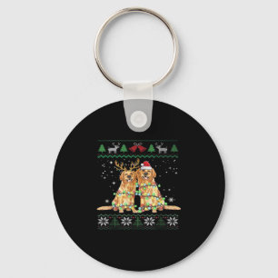 Golden recovery Ugly met Kerstmis Dog Funny Christ Sleutelhanger