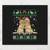 Golden recovery Ugly met Kerstmis Dog Funny Christ Sparkling Wijnetiket (Enkel label)