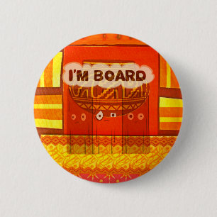 Golden Red African Traditional Colors Funny Am bor Ronde Button 5,7 Cm