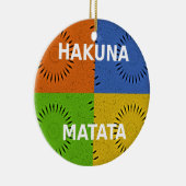 Golden Red Blue Hakuna Matata Keramisch Ornament (Rechts)