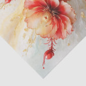 Golden Red Floral Elegance - Decoupage - Tissuepapier (Detail)