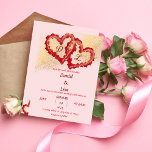 Golden red hearts wedding invitation<br><div class="desc">Step into a world filled with love and celebrate the union of two hearts as we joyfully invite you to witness a momentous occasion. Our wedding invitation, adorned with golden red hearts, captures the essence of passion, devotion, and eternal commitment. Against a backdrop of shimmering gold, hearts in rich hues...</div>
