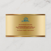 Golden & Red Layers Monogram Initial Founder CEO B Visitekaartje (Achterkant)