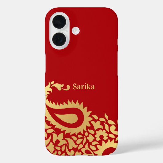 Golden Red Paisleys Indiaan Case-Mate iPhone Case (Achterkant)