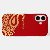 Golden Red Paisleys Indiaan Case-Mate iPhone Case (Achterkant (horizontaal))