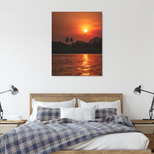 Golden Reflections at Sunset Bay Canvas Afdruk (Insitu (Slaapkamer))