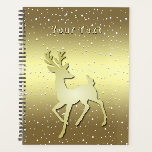 Golden Reindeer Snowy Holiday Planner (Devant)