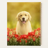 Golden Retirever in Red Flowers Planner (Achterkant)
