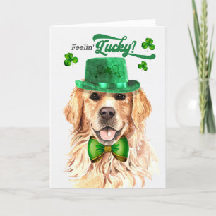 Golden Retreiver Dog Lucky St Patrick's Day Feestdagen Kaart