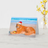 Golden Retreiver Holiday Kaart (Gele Bloem)