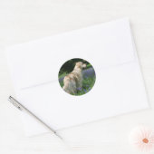 Golden Retreiver in Flowers Ronde Sticker (Envelop)
