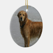 Golden Retreiver in het Zee Keramisch Ornament (Rechts)