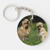 Golden Retreivers in Grass Sleutelhanger (Voorkant)