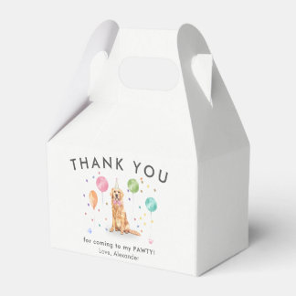 Golden Retriev Pawty Puppy Dog Verjaardag Dank u Bedankdoosjes