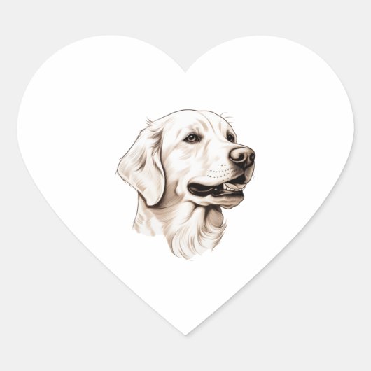Golden Retriever 2 Hart Sticker (Voorkant)