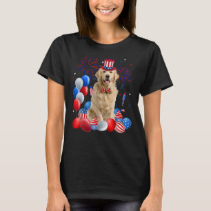 Golden Retriever, 4 juli Amerikaanse vlaghond T-shirt